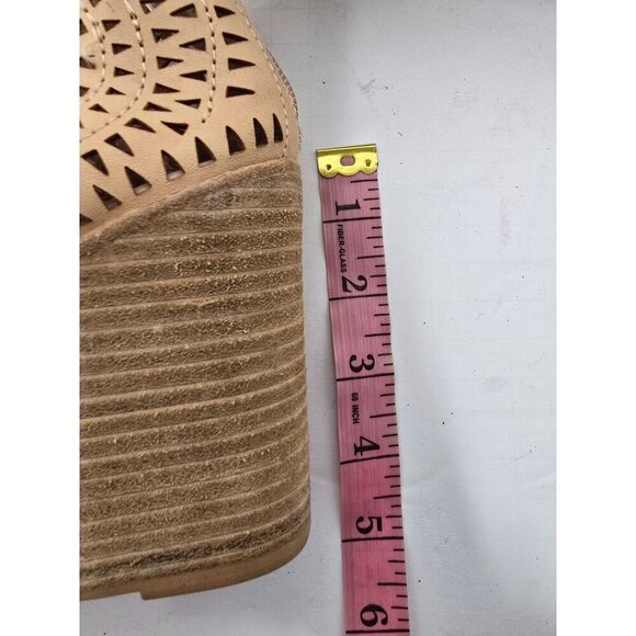 Jeffrey Campbell Rodillo Laser Cut Lace Up Open Toe Wedge Sandals size 7 - Picture 10 of 11